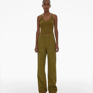 Helmut Lang Green Cotton Carpenter Pant